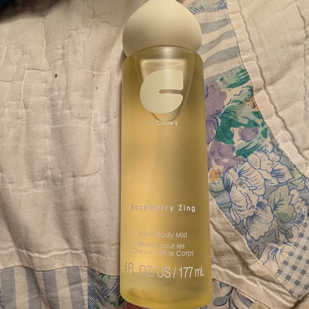 New Claire's Raspberry Zing Hair & Body Mist - Yellow Bottle
